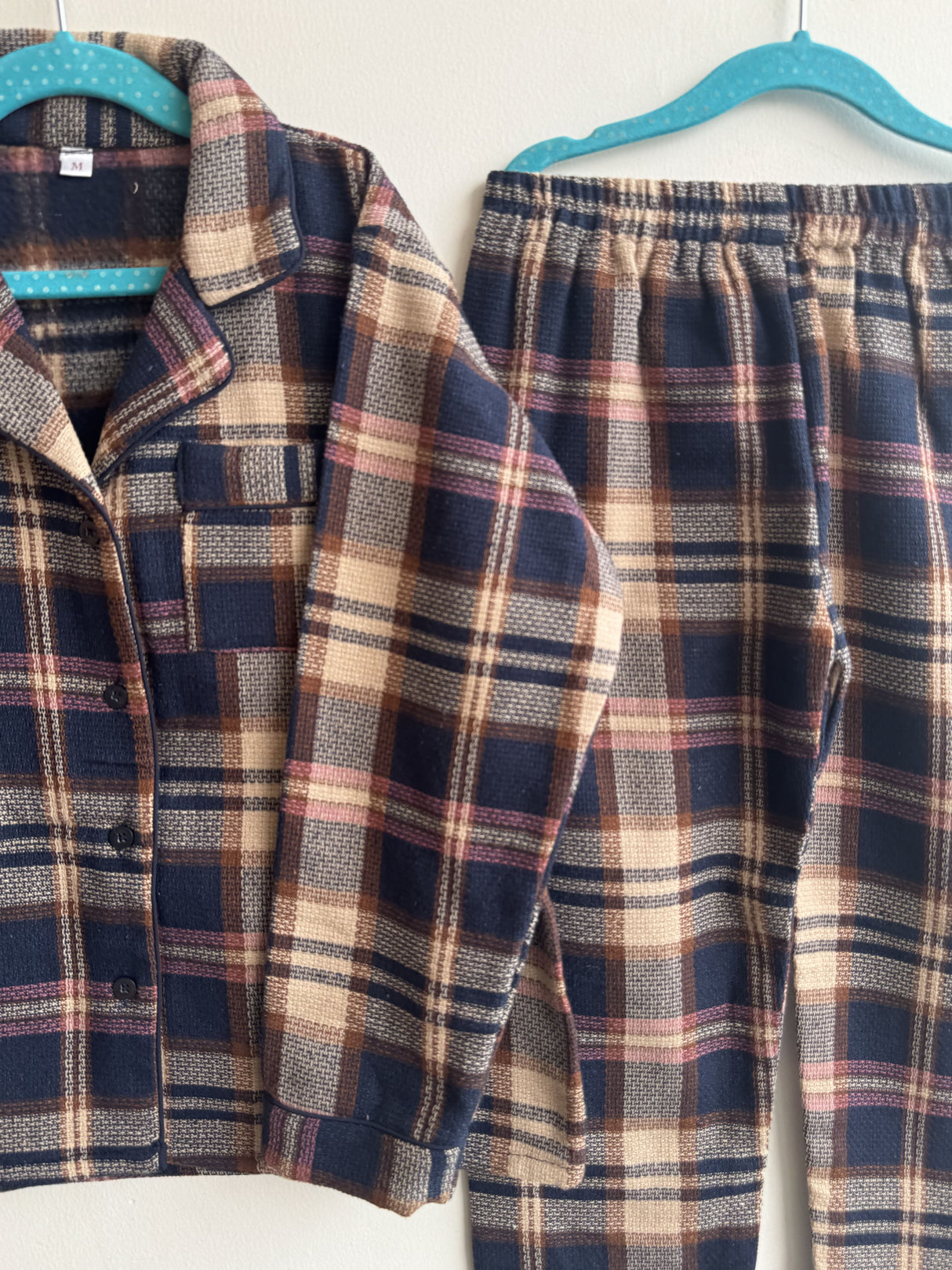 cozy-checked-kids-night-suit-navy-blue-beige