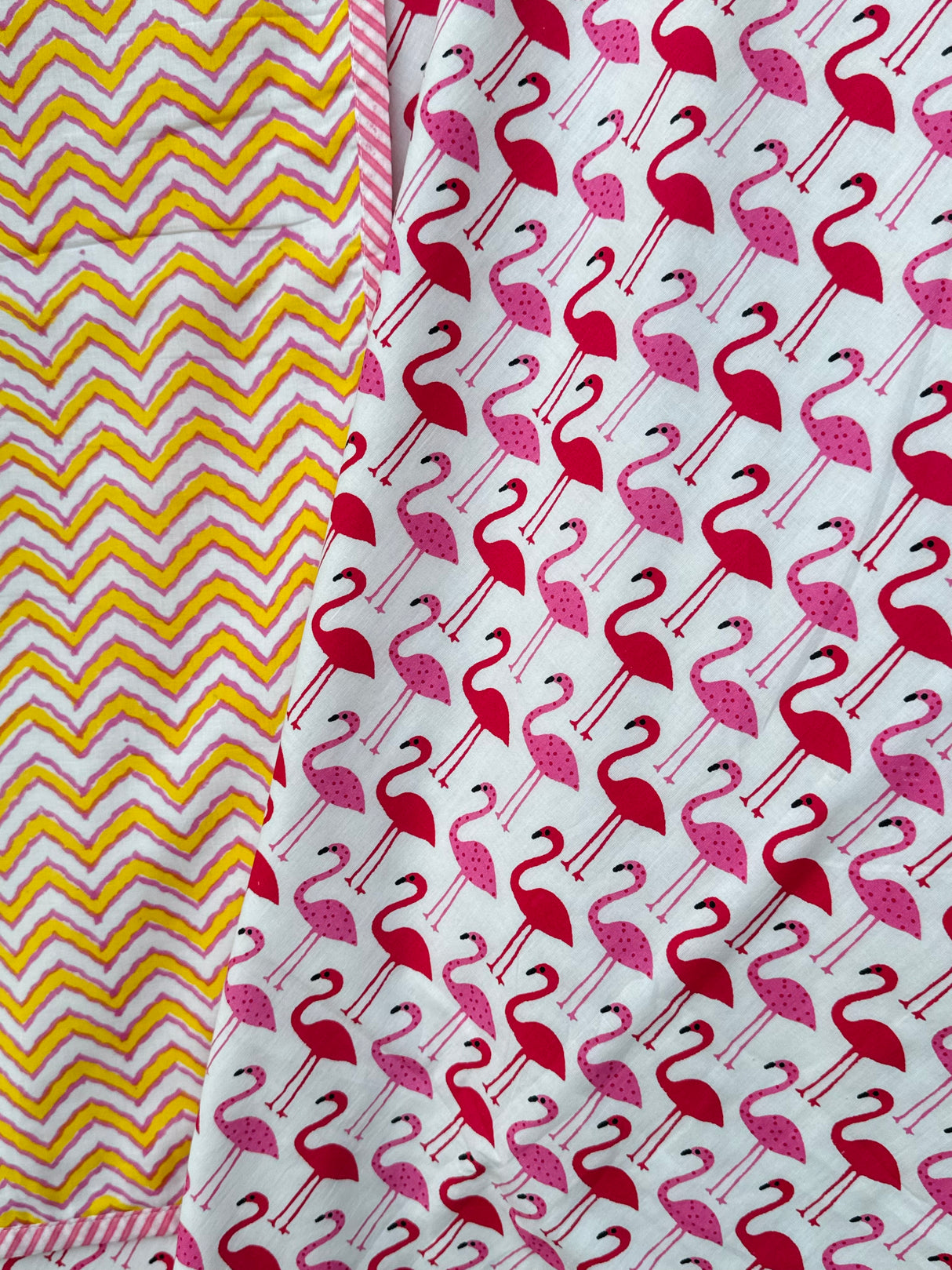 cozy-cotton-flamingo-print-pink-yellow-layered-kids-blanket