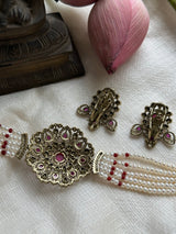 crimson-majesty-92-5-silver-victorian-finish-choker-set