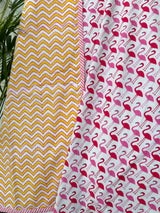 cute-cozy-flamingo-print-pink-yellow-layered-kids-blanket