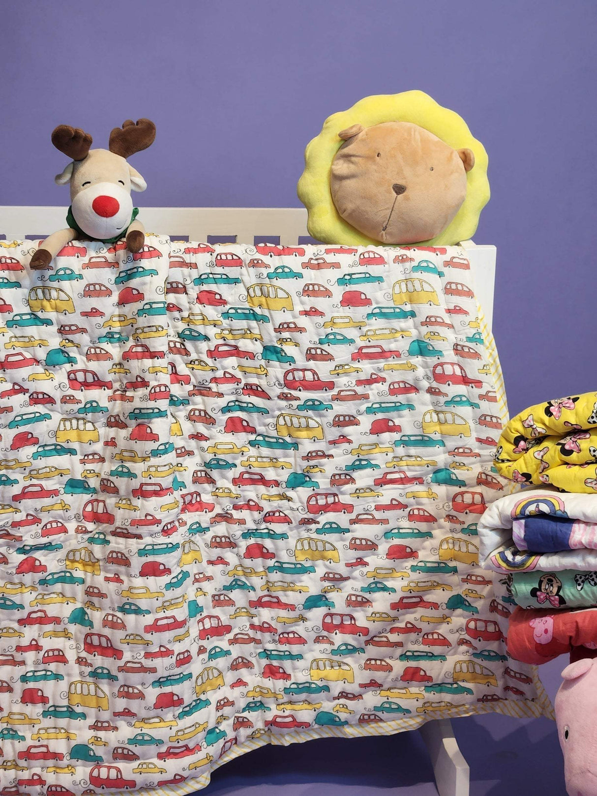 durable and lightweight toddler quilt with vehicle illustrations for gifting in USA and South Africa