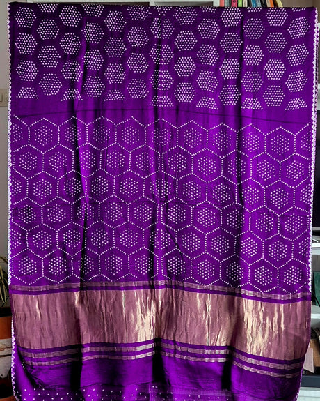 deep-amethyst-purple-hexa-pure-gajji-silk-bandhani-saree