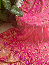 Dual Shade of Pink Pure Georgette Meenakari Bandhani Dupatta