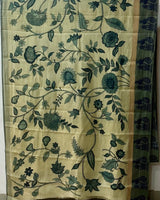 dusty-beige-handcrafted-cotton-kalamkari-saree-pallu-detailed-view