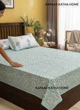 earthen-bloom-handblock-print-pure-cotton-bedsheet