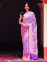 elegant-lavander-pure-banarasi-georgette-bandhani-saree