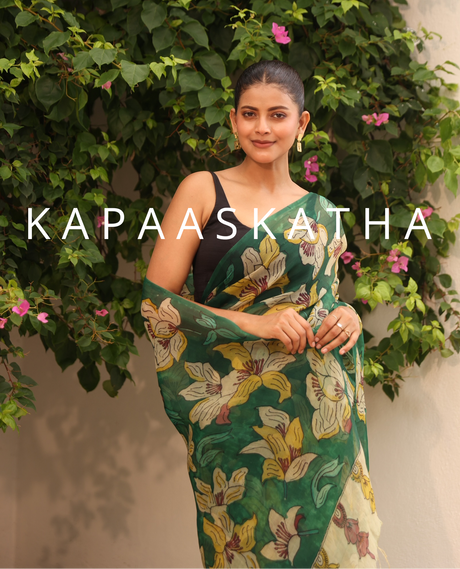 elegant-pure-kalamkari-organza-saree