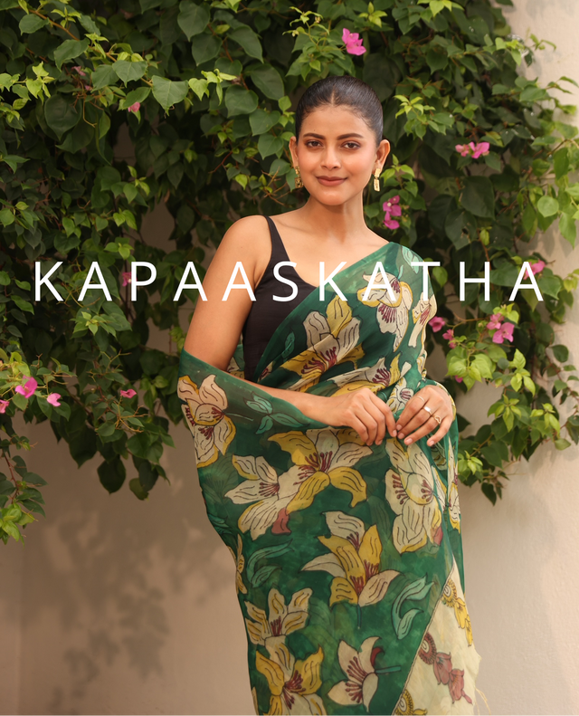 elegant-pure-kalamkari-organza-saree