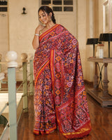 elegant-red-maroon-single-ikat-mulberry-silk-saree