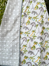 elephant-giraffe-palm-tree-print-kids-cotton-blanket
