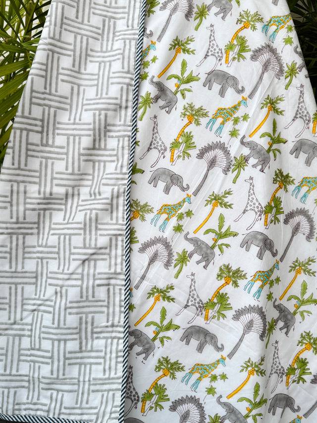 elephant-giraffe-palm-tree-print-kids-cotton-blanket
