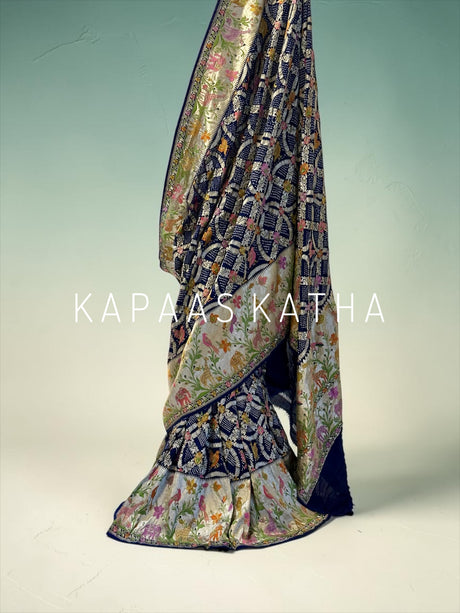 Ethereal Pure Bandhani Handloom Banarasi Georgette Saree