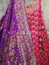 exclusive-pink-banarasi-georgette-bandhani-lehenga-with-dupatta