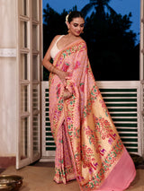 exclusive-pink-floral-banarasi-georgette-bandhani-saree