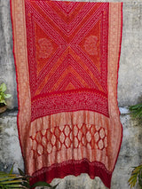 exclusive-red-banarasi-silk-bandhani-lehenga-with-pure-banarasi-georgette-dupatta