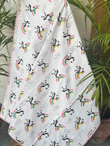best selling mulmul cotton kids blanket reversible flannel panda print for baby shower