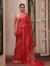 exquisite-red-banarasi-georgette-bandhani-saree