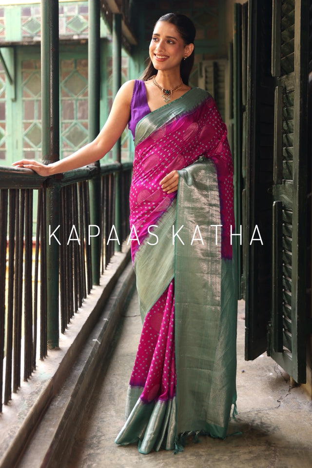 festive-zari-legacy-pure-bandhani-kanjivaram-silk-saree