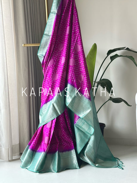 festive-zari-legacy-pure-bandhani-kanjivaram-silk-saree