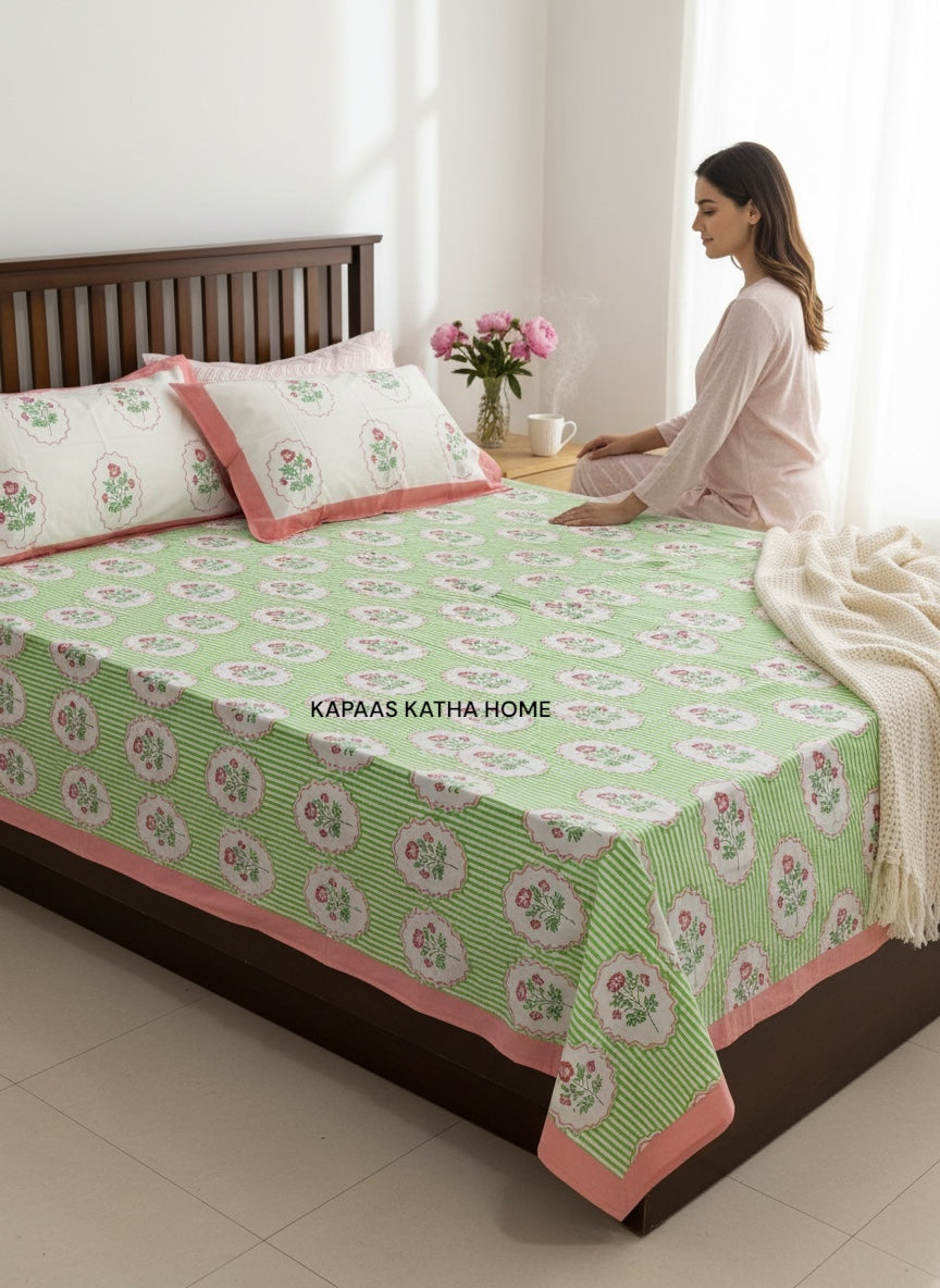 fitted-fresh-flora-handblock-print-pure-cotton-bedsheet