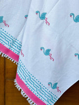 flamingo-blue-theme-kids--cotton-towel-side-view