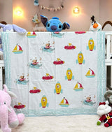 flannel lined cotton dohar for toddlers transport design