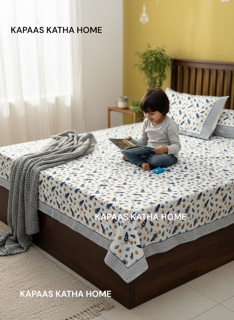 flat-blue-space-theme-handblock-printed-kids-bedsheet