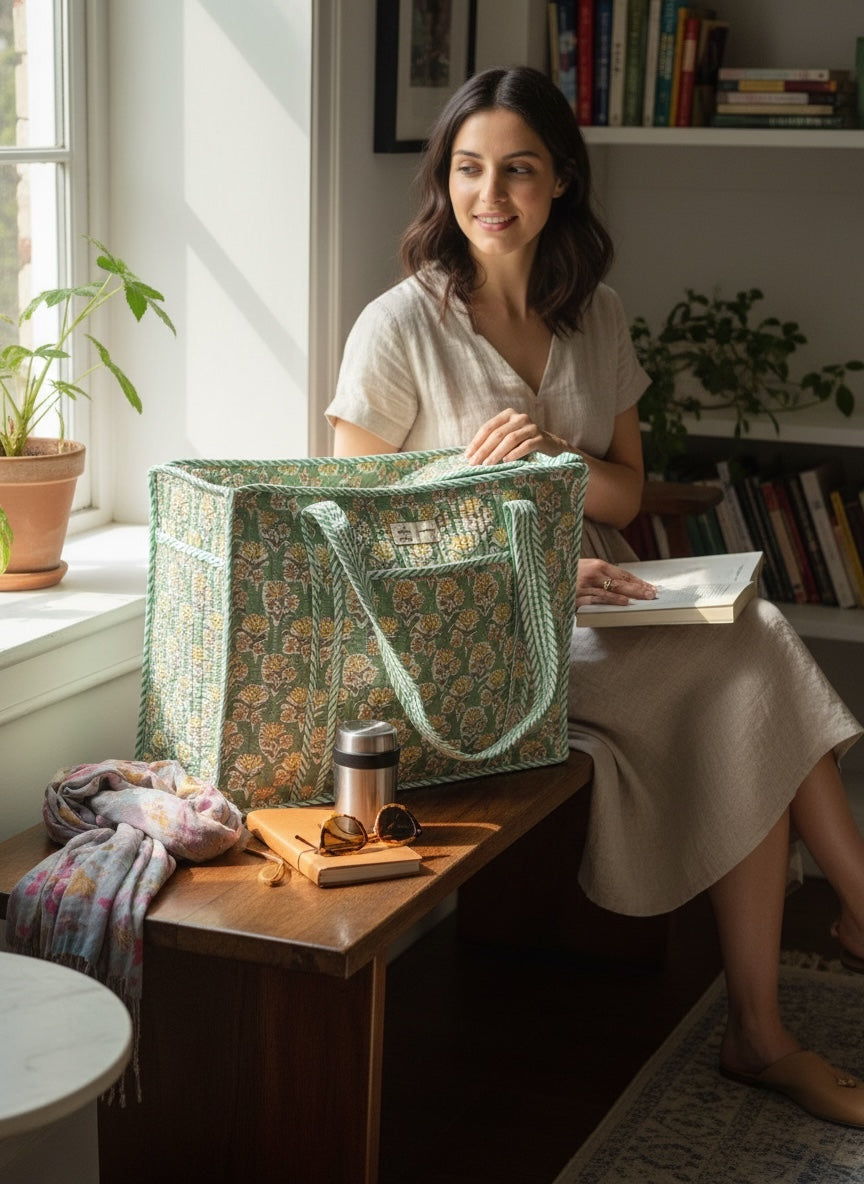 floral-block-print-handcrafted-tote-bag-zip-closure-vibrant