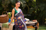 Floral Garden - Handloom Linen Kalamkari Saree