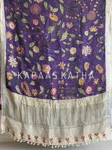 Floral Garden - Handloom Linen Kalamkari Saree