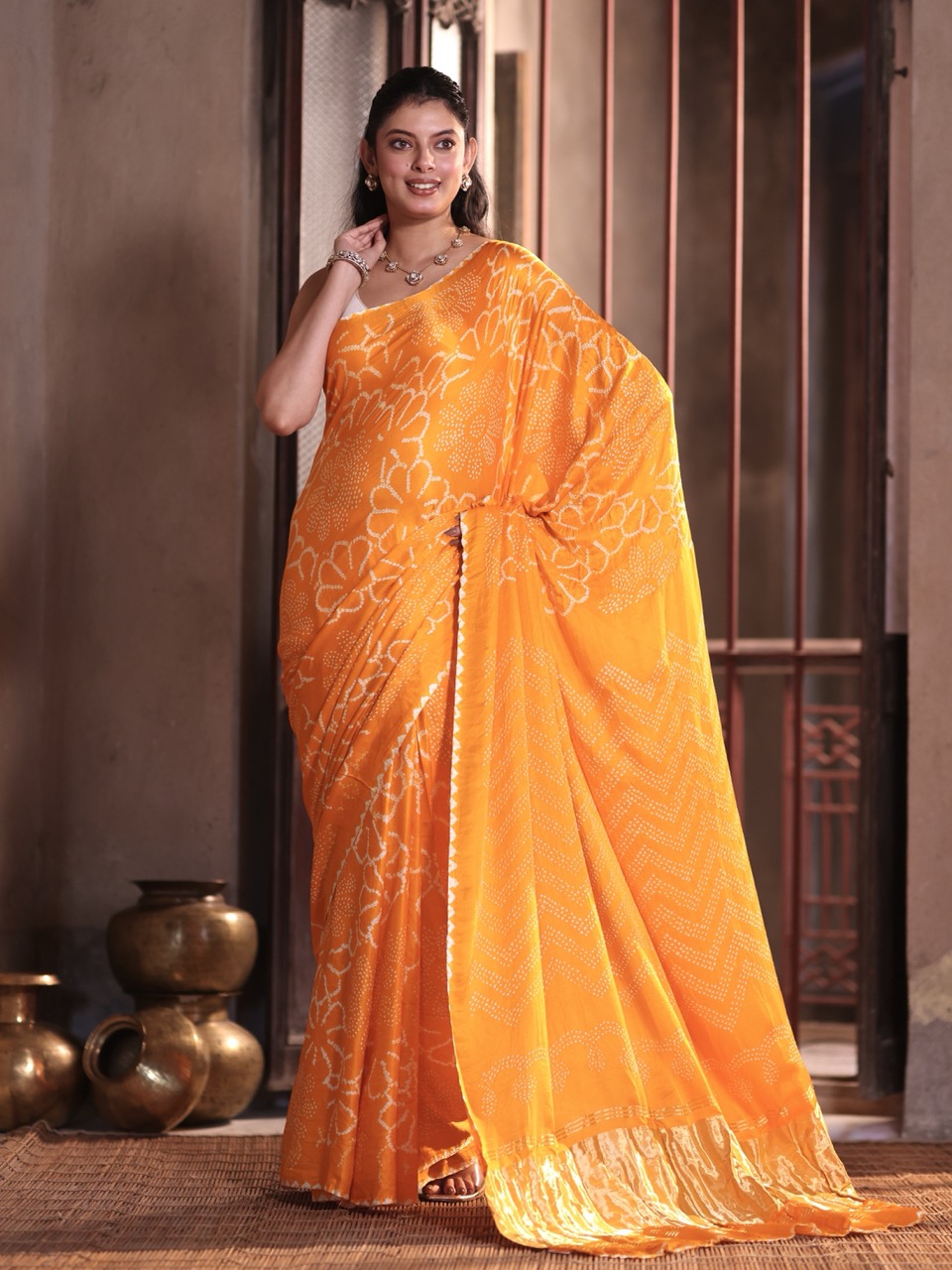 floral-kesari-yellow-gajji-silk-bandhani-saree