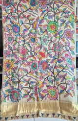 Vibrant and Bestselling Floral Pure Gajji Silk Kalamkari Saree