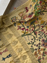 Floral Pure Banarsi Georgette Kalamkari Dupatta