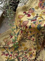 Floral Pure Banarsi Georgette Kalamkari Dupatta