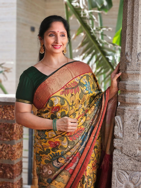 floral-sita-swayamvar-kanjivaram-kalamkari-saree-front-view