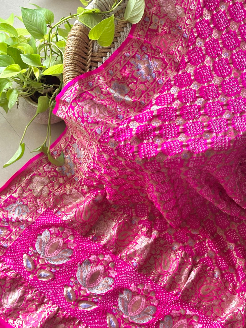 fuchsia-bloom-pure-banarsi-georgette-meenakari-bandhani-dupatta