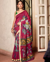 gaj-gulab-chitra-chanderi-kalamkari-saree