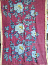Gaj-Gulab Chitra Chanderi Kalamkari Saree