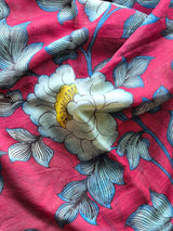 Gaj-Gulab Chitra Chanderi Kalamkari Saree