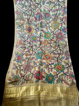 Bestseller. Floral Pure Gajji Silk Kalamkari Saree (1)