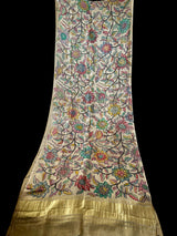 Bestseller. Floral Pure Gajji Silk Kalamkari Saree (1)