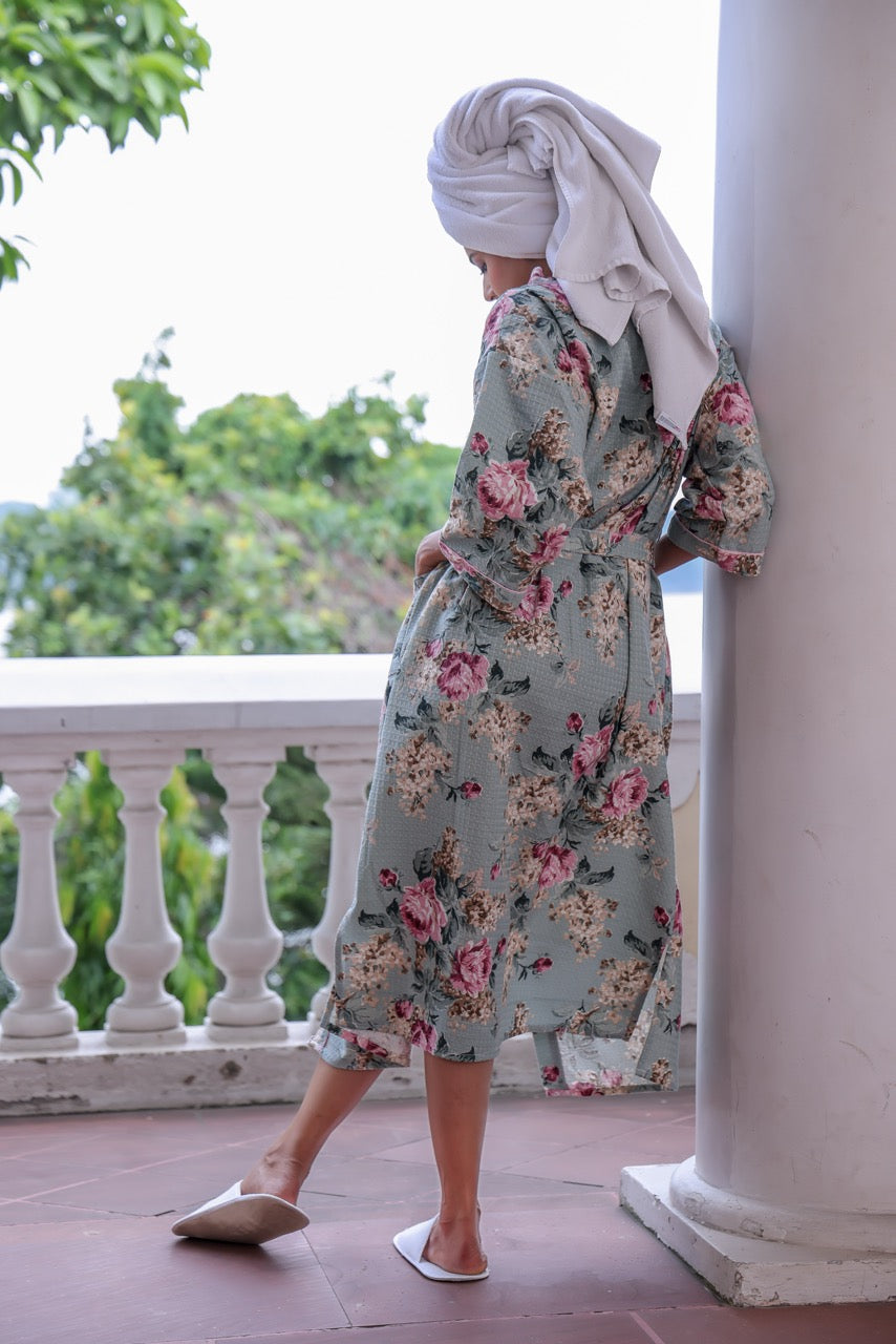 Garden Mornings Waffle Cotton Robe