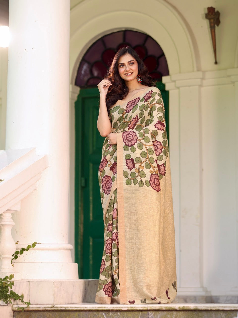 garden-of-grace-handloom-matka-silk-floral-kalamkari-saree