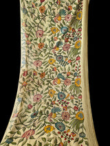 Floral theme Pure Georgette Kalamkari saree with Lucknow Hand Embroidery