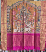goddess-lakshmi-kanchipattu-kalamkari-dupatta