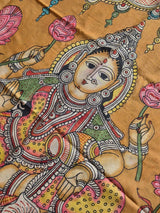 goddess-lakshmi-kanchipattu-kalamkari-dupatta
