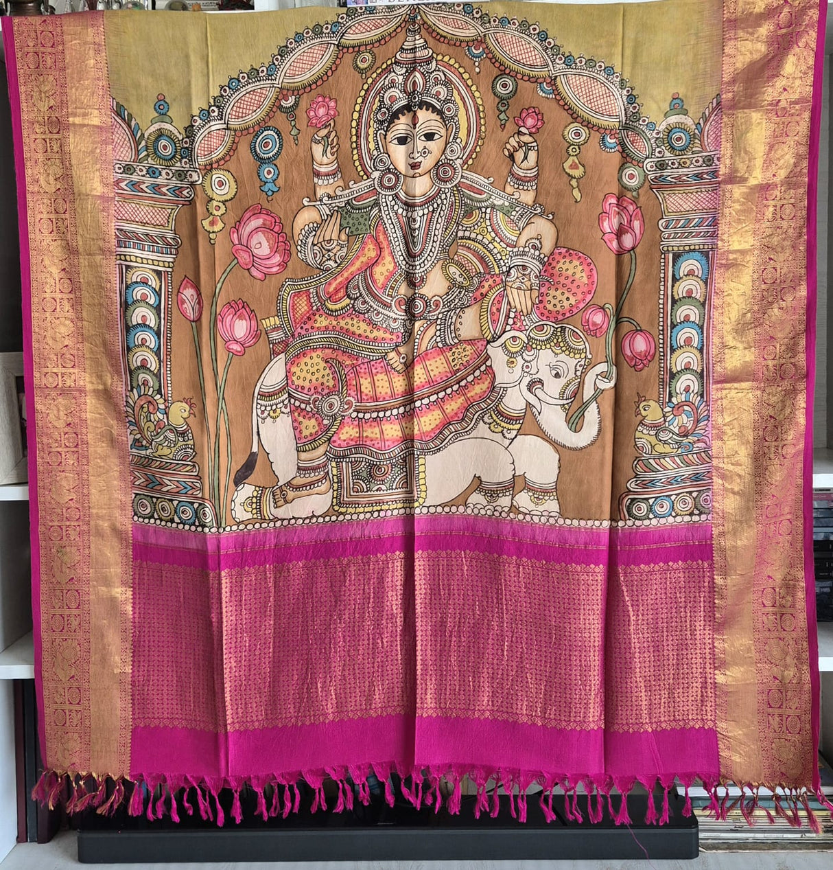 Maa Lakshmi Kanchi Pattu Kalamkari Dupatta