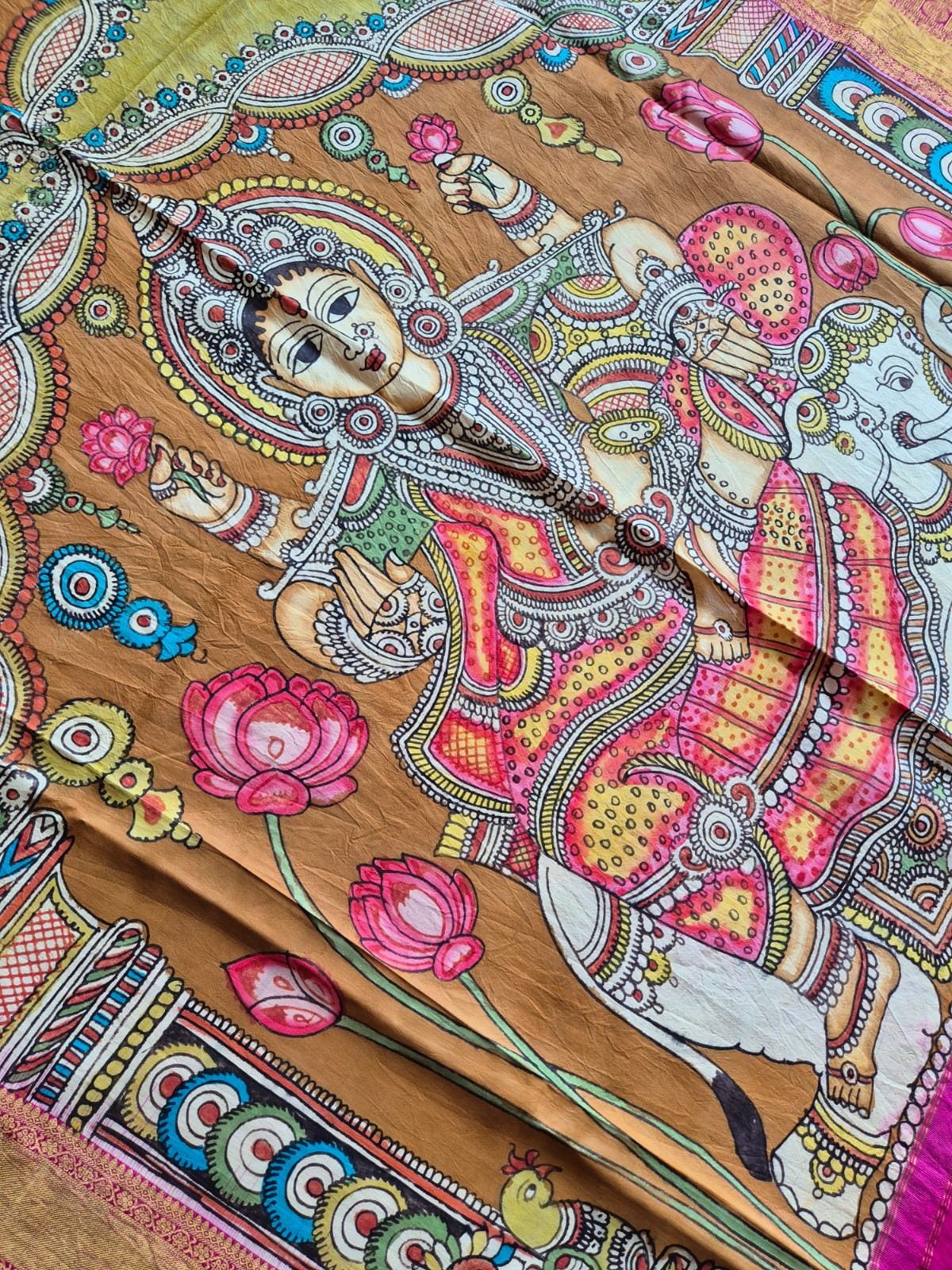 Maa Lakshmi Kanchi Pattu Kalamkari Dupatta