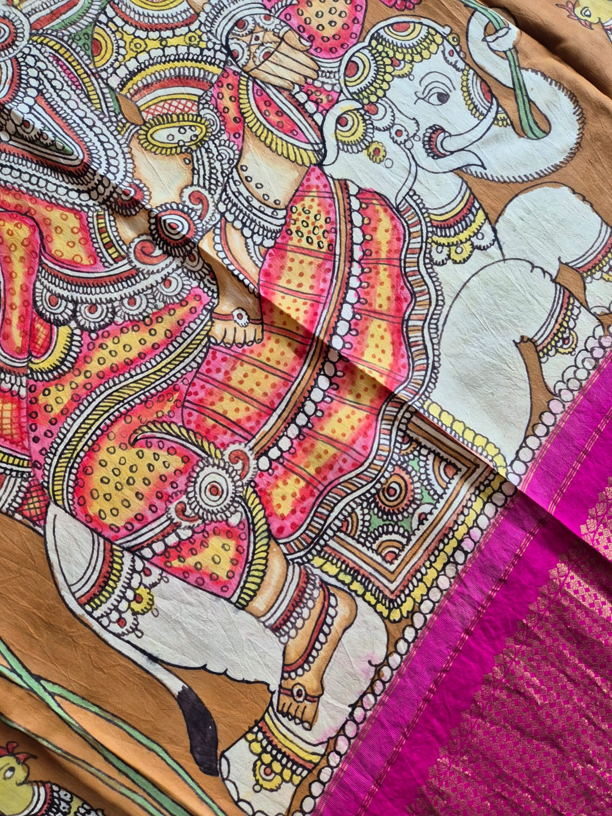 Maa Lakshmi Kanchi Pattu Kalamkari Dupatta