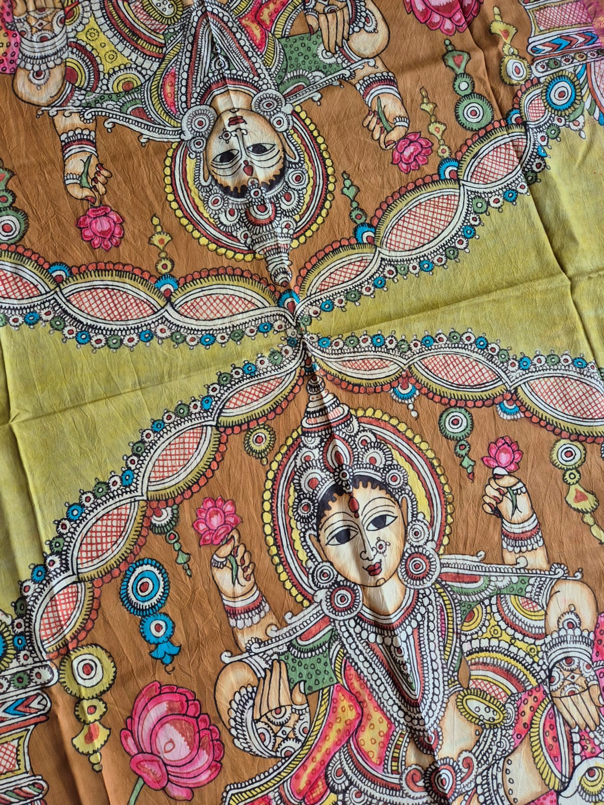 Maa Lakshmi Kanchi Pattu Kalamkari Dupatta